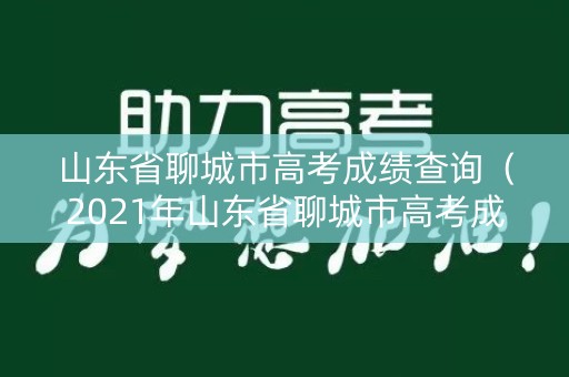 山东省聊城市高考成绩查询（2021年山东省聊城市高考成绩）