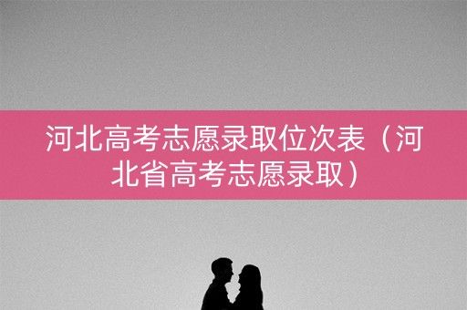 河北高考志愿录取位次表(河北省高考志愿录取) 河北高考志愿录取位次表(河北省高考志愿录取)