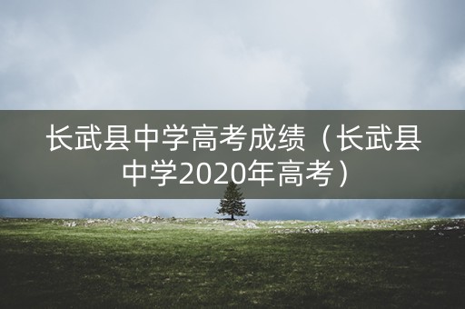长武县中学高考成绩(长武县中学2020年高考) 长武县中学高考成绩(长武县中学2020年高考)