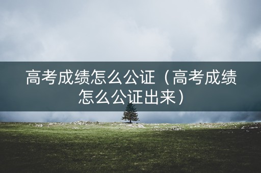 高考成绩怎么公证(高考成绩怎么公证出来) 高考成绩怎么公证(高考成绩怎么公证出来)