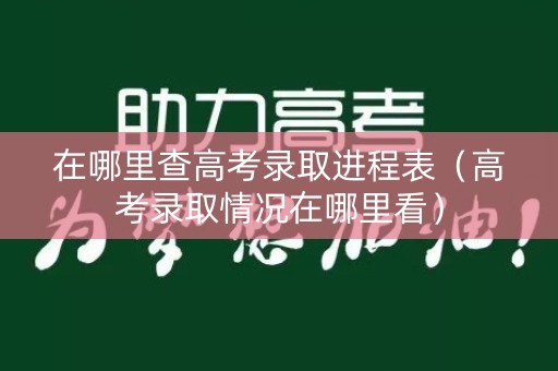 在哪里查高考录取进程表(高考录取情况在哪里看) 在哪里查高考录取进程表(高考录取情况在哪里看)