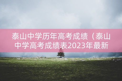 泰山中学历年高考成绩（泰山中学高考成绩表2023年最新版）