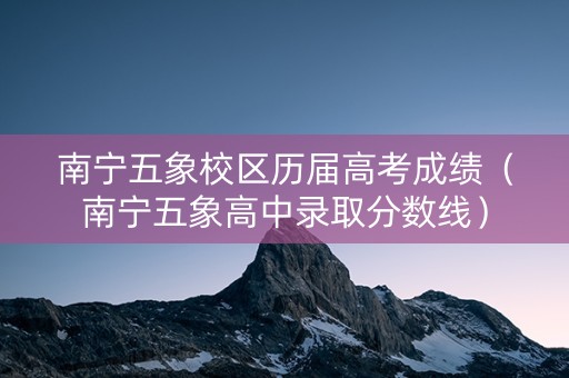 南宁五象校区历届高考成绩(南宁五象高中录取分数线) 南宁五象校区历届高考成绩(南宁五象高中录取分数线)