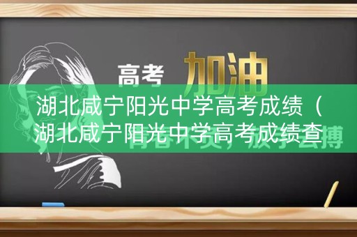 湖北咸宁阳光中学高考成绩（湖北咸宁阳光中学高考成绩查询）