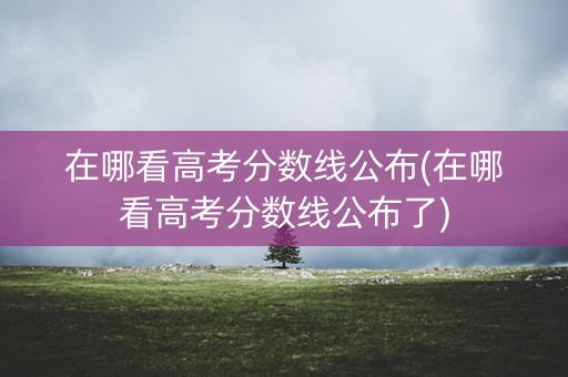 在哪看高考分数线公布(在哪看高考分数线公布了)