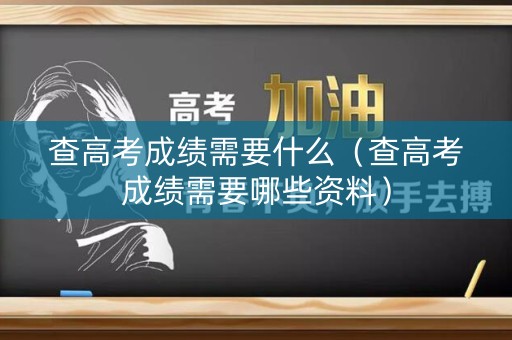 查高考成绩需要什么（查高考成绩需要哪些资料）