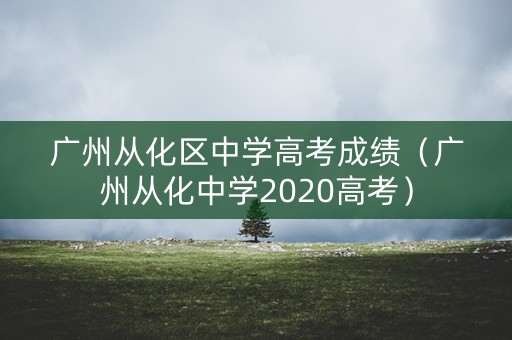 广州从化区中学高考成绩（广州从化中学2020高考）