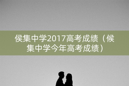 侯集中学2017高考成绩（候集中学今年高考成绩）