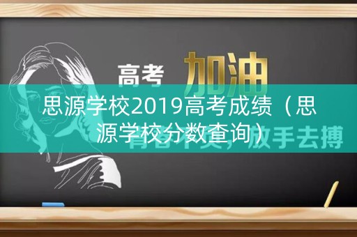 思源学校2019高考成绩（思源学校分数查询）