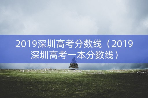2019深圳高考分数线（2019深圳高考一本分数线）
