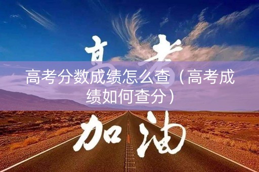 高考分数成绩怎么查（高考成绩如何查分）