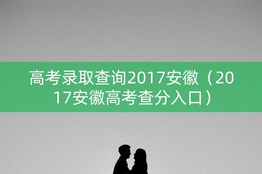 高考录取查询2017安徽（2017安徽高考查分入口）