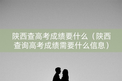 陕西查高考成绩要什么（陕西查询高考成绩需要什么信息）