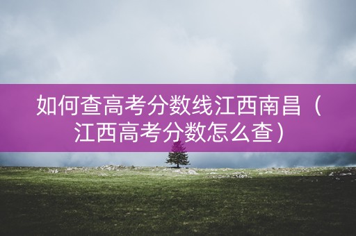 如何查高考分数线江西南昌（江西高考分数怎么查）