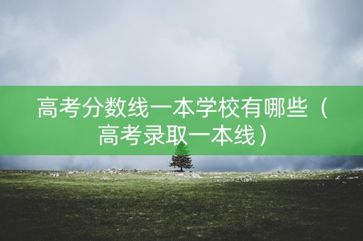 高考分数线一本学校有哪些（高考录取一本线）