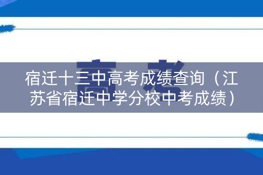 宿迁十三中高考成绩查询(江苏省宿迁中学分校中考成绩) 宿迁十三中高考成绩查询(江苏省宿迁中学分校中考成绩)