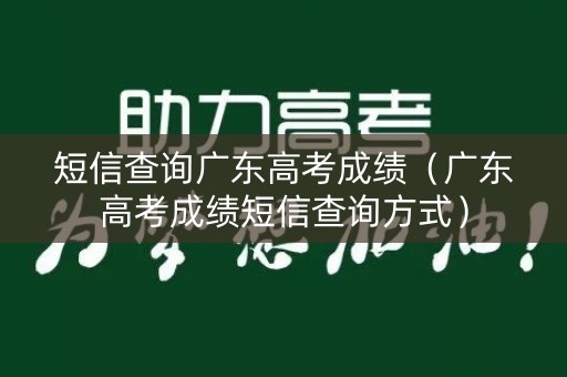 短信查询广东高考成绩（广东高考成绩短信查询方式）