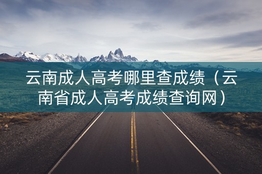 云南成人高考哪里查成绩（云南省成人高考成绩查询网）