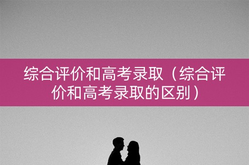 综合评价和高考录取（综合评价和高考录取的区别）