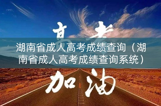 湖南省成人高考成绩查询（湖南省成人高考成绩查询系统）