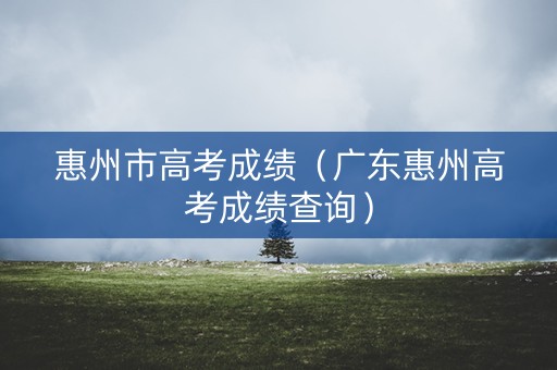 惠州市高考成绩(广东惠州高考成绩查询) 惠州市高考成绩(广东惠州高考成绩查询)