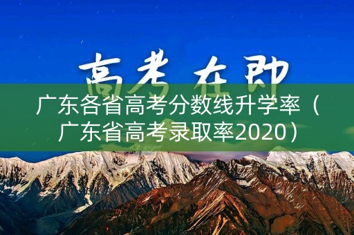 广东各省高考分数线升学率（广东省高考录取率2020）