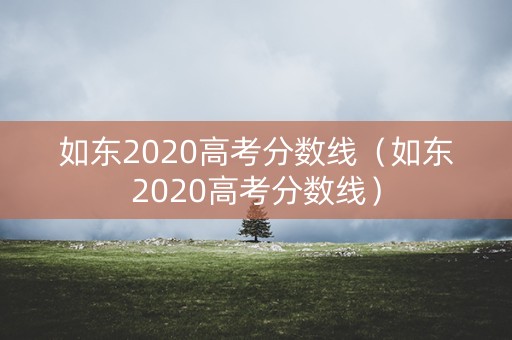 如东2020高考分数线（如东2020高考分数线）