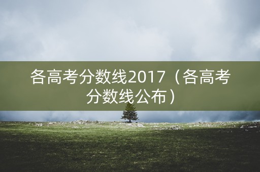 各高考分数线2017(各高考分数线公布) 各高考分数线2017(各高考分数线公布)
