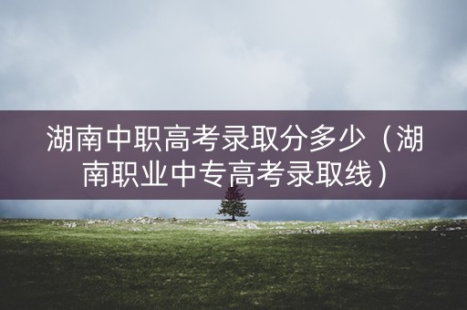 湖南中职高考录取分多少(湖南职业中专高考录取线) 湖南中职高考录取分多少(湖南职业中专高考录取线)