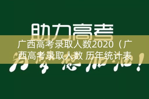 广西高考录取人数2020(广西高考录取人数 历年统计表) 广西高考录取人数2020(广西高考录取人数 历年统计表)