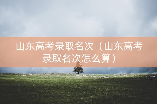 山东高考录取名次(山东高考录取名次怎么算) 山东高考录取名次(山东高考录取名次怎么算)