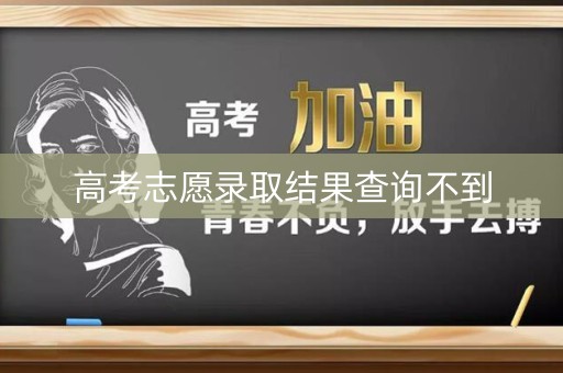 高考志愿录取结果查询不到 高考志愿录取结果查询不到