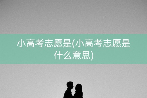 小高考志愿是(小高考志愿是什么意思) 小高考志愿是(小高考志愿是什么意思)