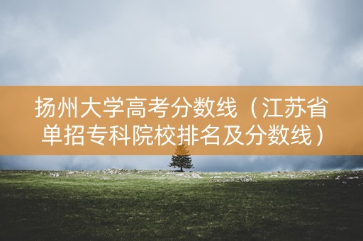 扬州大学高考分数线(江苏省单招专科院校排名及分数线) 扬州大学高考分数线(江苏省单招专科院校排名及分数线)