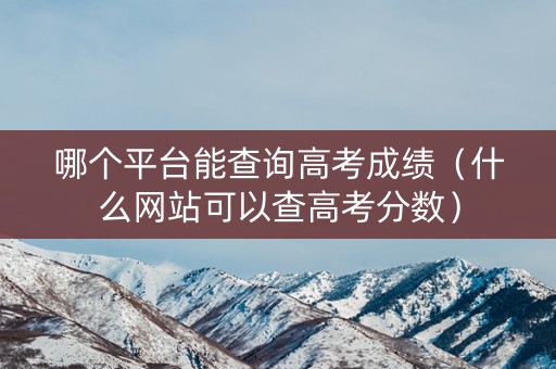 哪个平台能查询高考成绩(什么网站可以查高考分数) 哪个平台能查询高考成绩(什么网站可以查高考分数)