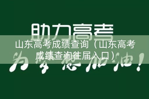 山东高考成绩查询（山东高考成绩查询往届入口）
