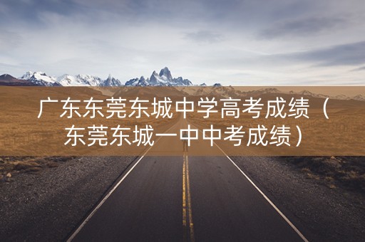 广东东莞东城中学高考成绩（东莞东城一中中考成绩）