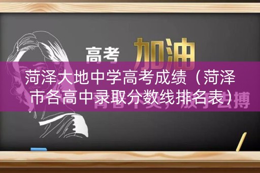 菏泽大地中学高考成绩（菏泽市各高中录取分数线排名表）