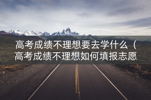 高考成绩不理想要去学什么（高考成绩不理想如何填报志愿）