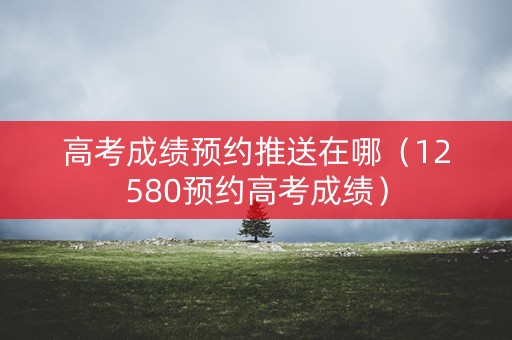 高考成绩预约推送在哪(12580预约高考成绩) 高考成绩预约推送在哪(12580预约高考成绩)