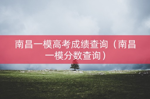 南昌一模高考成绩查询（南昌一模分数查询）