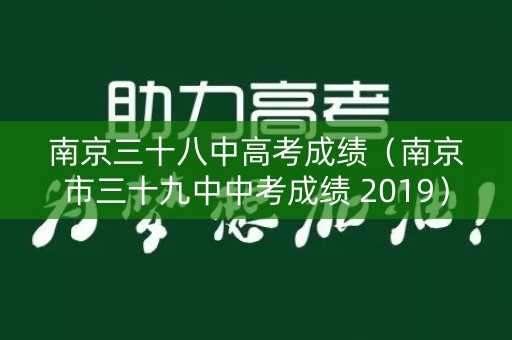 南京三十八中高考成绩（南京市三十九中中考成绩 2019）