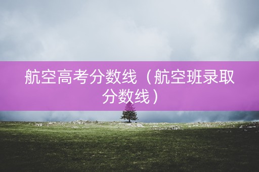 航空高考分数线(航空班录取分数线) 航空高考分数线(航空班录取分数线)