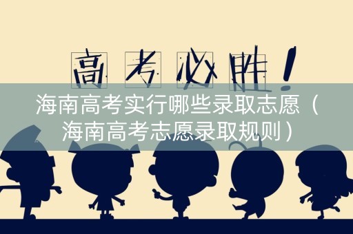 海南高考实行哪些录取志愿（海南高考志愿录取规则）