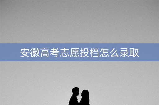 安徽高考志愿投档怎么录取