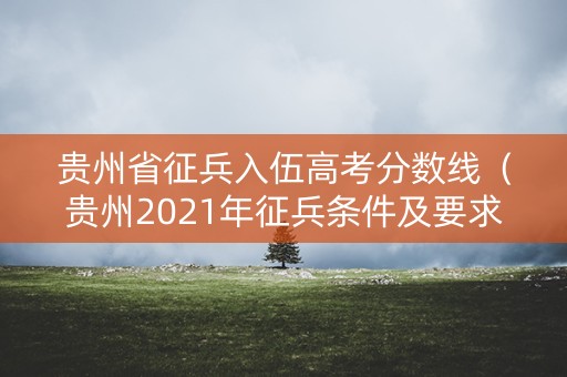 贵州省征兵入伍高考分数线（贵州2021年征兵条件及要求）