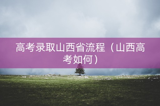 高考录取山西省流程（山西高考如何）