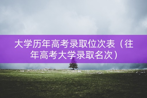 大学历年高考录取位次表（往年高考大学录取名次）
