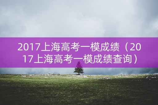 2017上海高考一模成绩(2017上海高考一模成绩查询) 2017上海高考一模成绩(2017上海高考一模成绩查询)