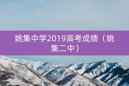 姚集中学2019高考成绩（姚集二中）